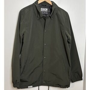 DIXXON Men's Small Coaches Jacket Army Green Snap Button NEW